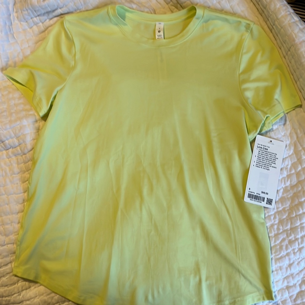 Lululemon Love Crew lime green shirt